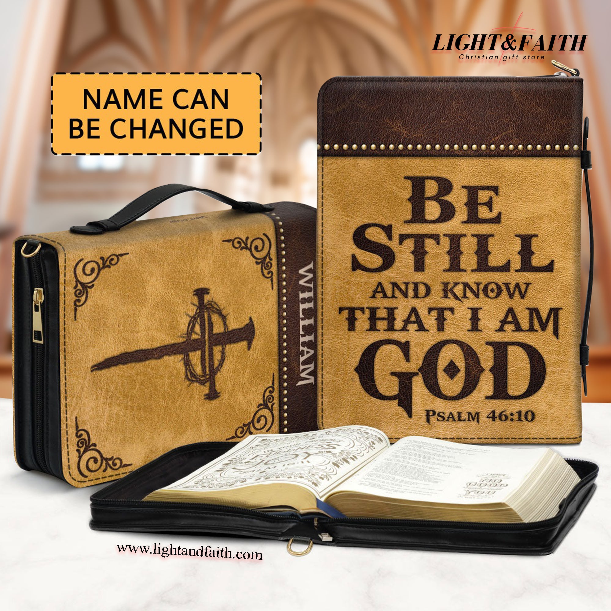 Be Still And Know That I Am God Leather Book Cover, Special Personalized Bible Cover, Christian Gift, Bible Covers Jesus Gifts. BCLAF01
